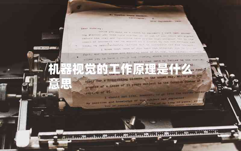 機(jī)器視覺(jué)的工作原理是什么意思